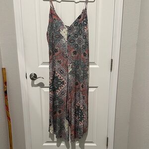 Eyeshadow Pink and Gray Maxi jumpsuit